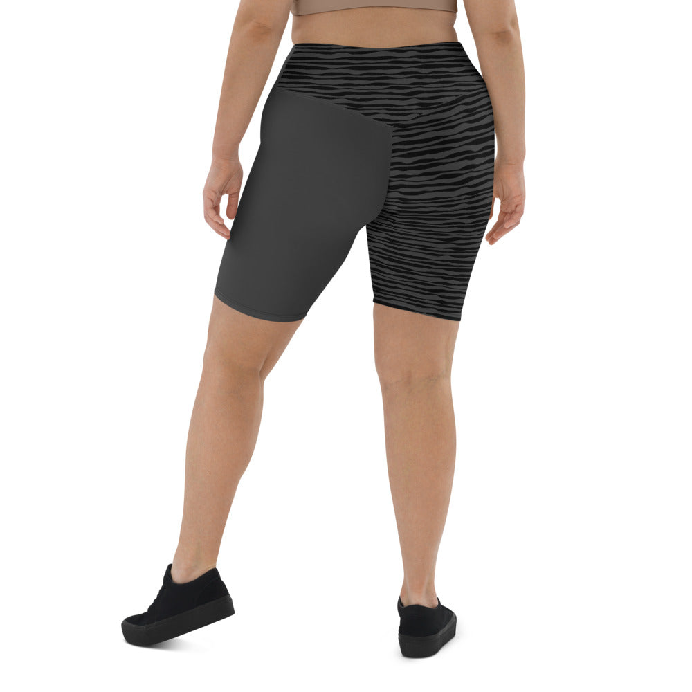 Black Stripe Women's Biker Shorts