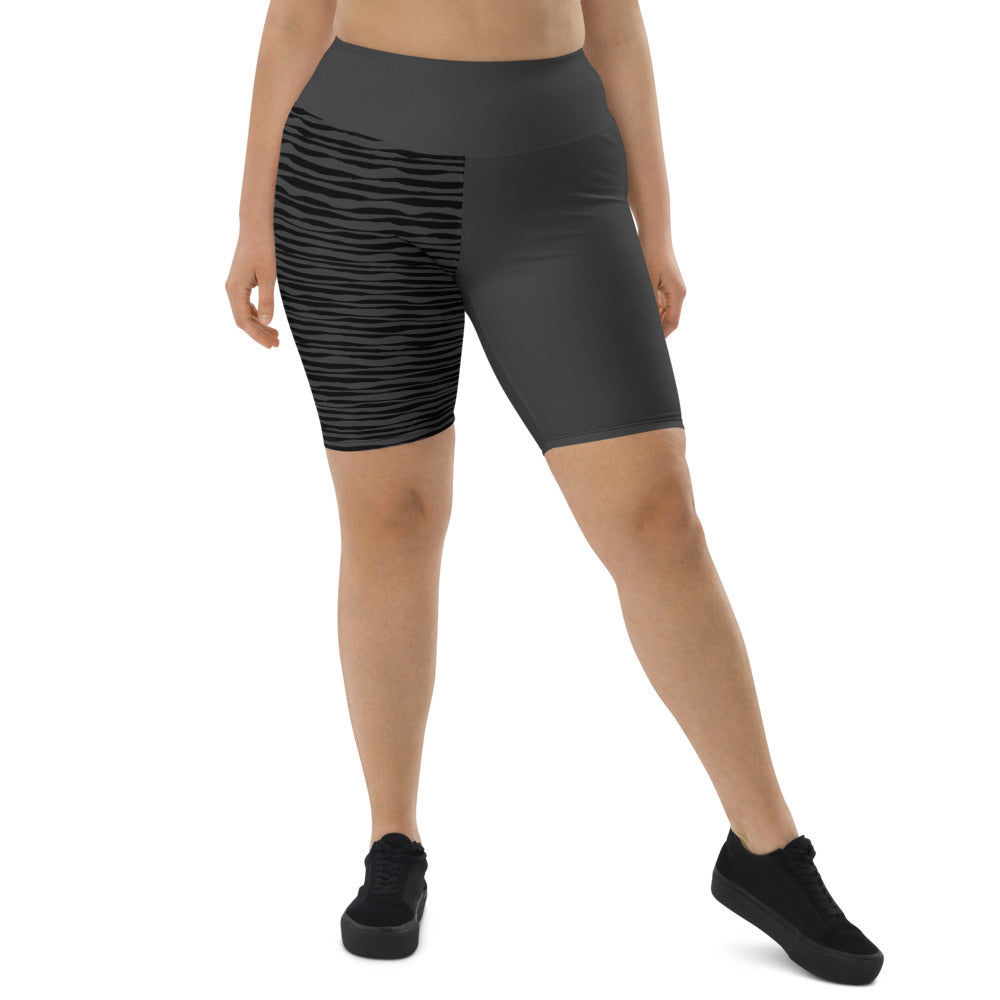 Black Stripe Women's Biker Shorts