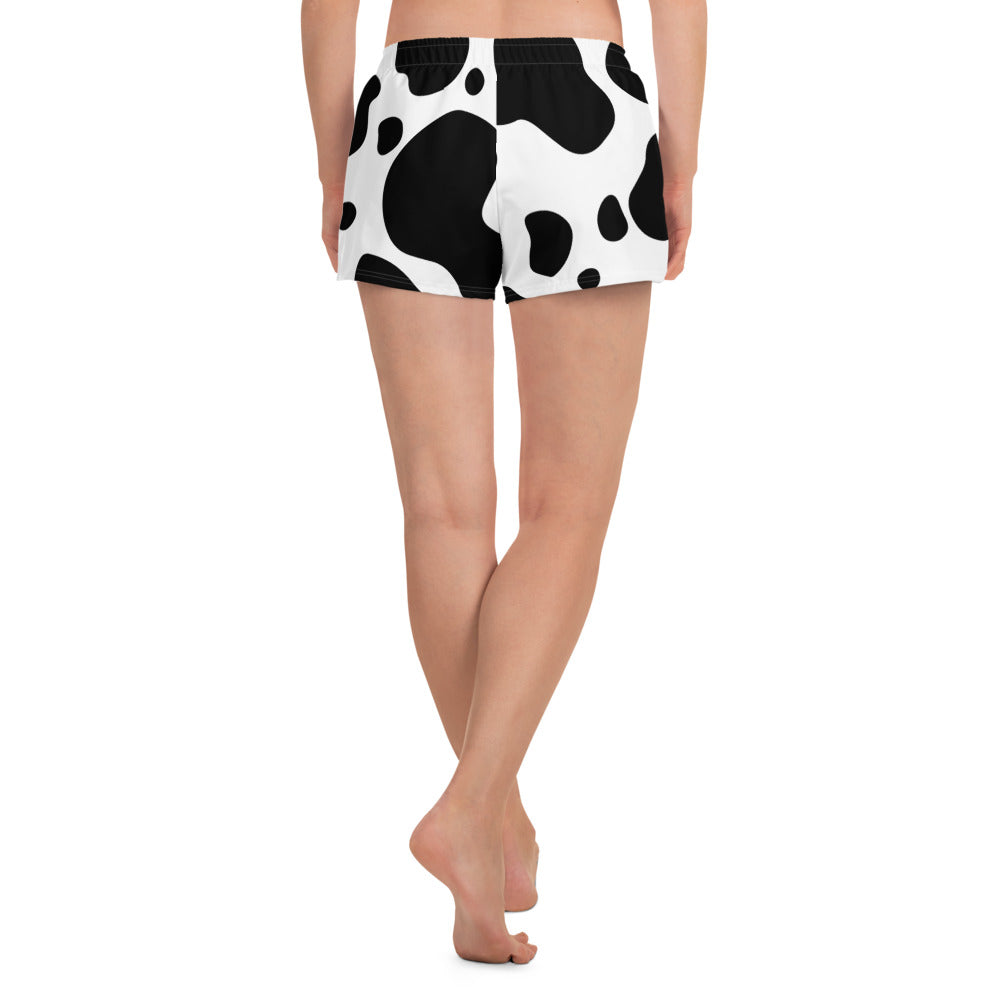 Cow Print Women's Athletic Short Shorts