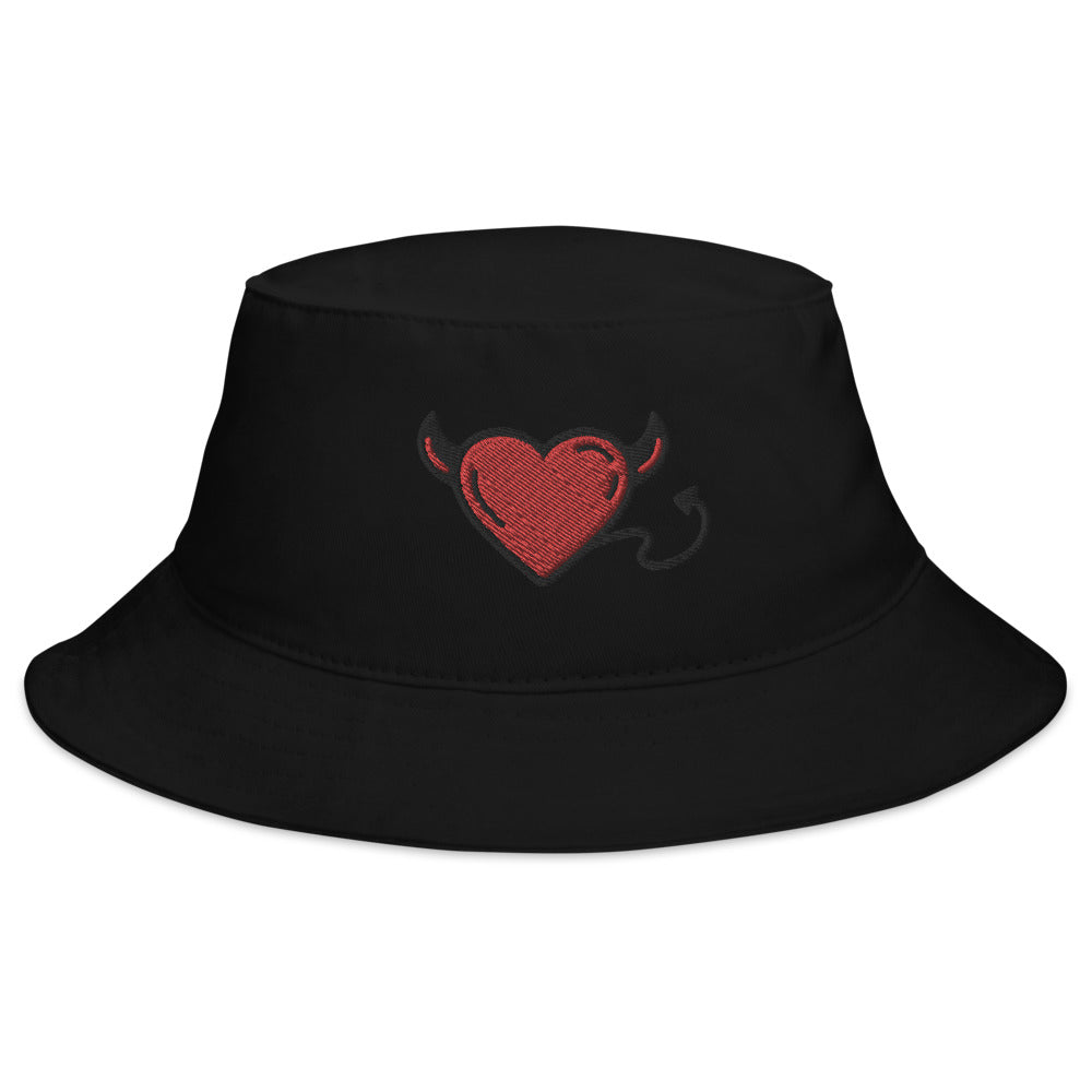 Devils Heart Embroidered Bucket Hat